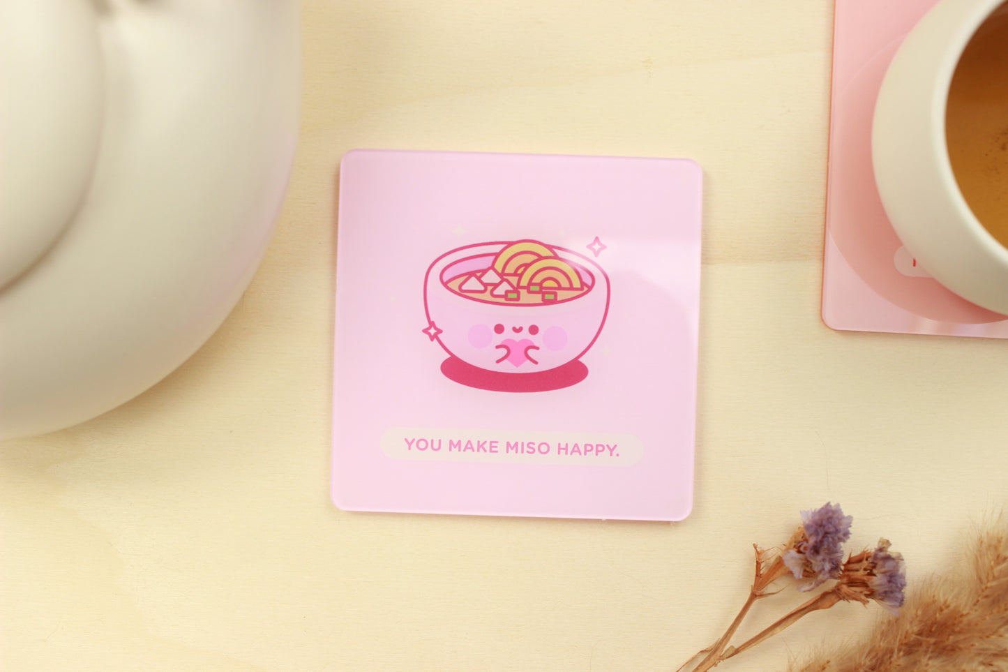 You make Miso Happy Cup Coaster