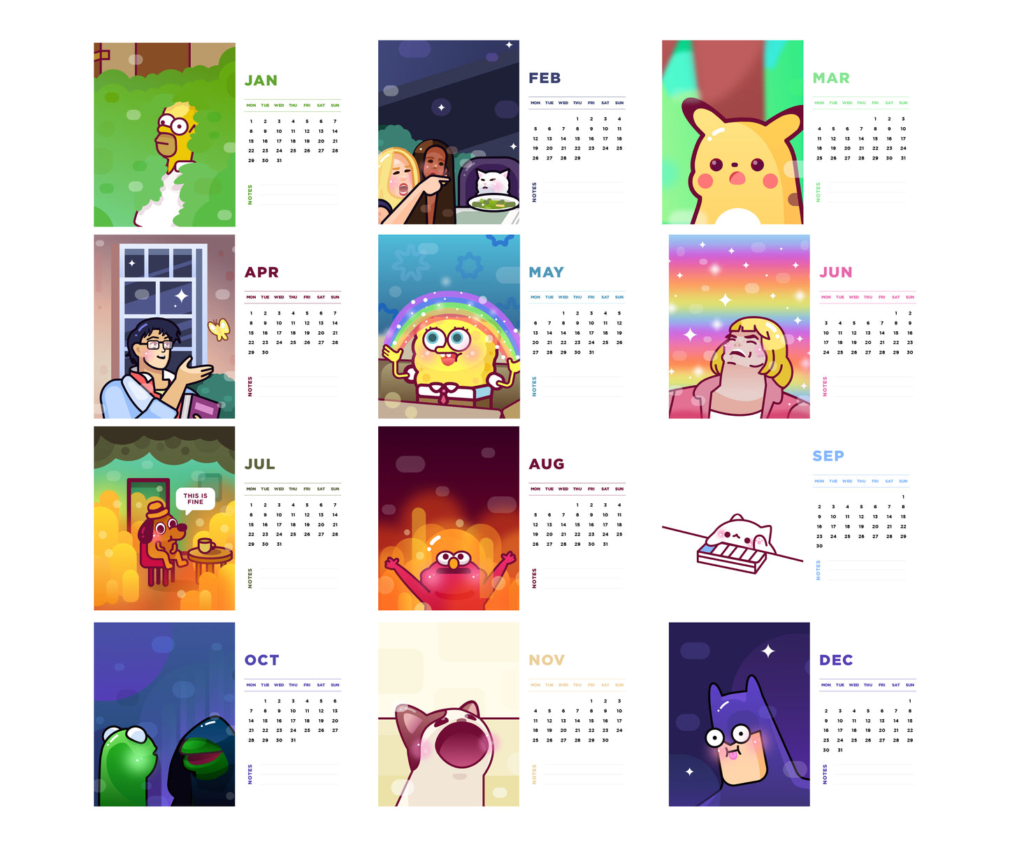 Meme Desk Calendar 2024