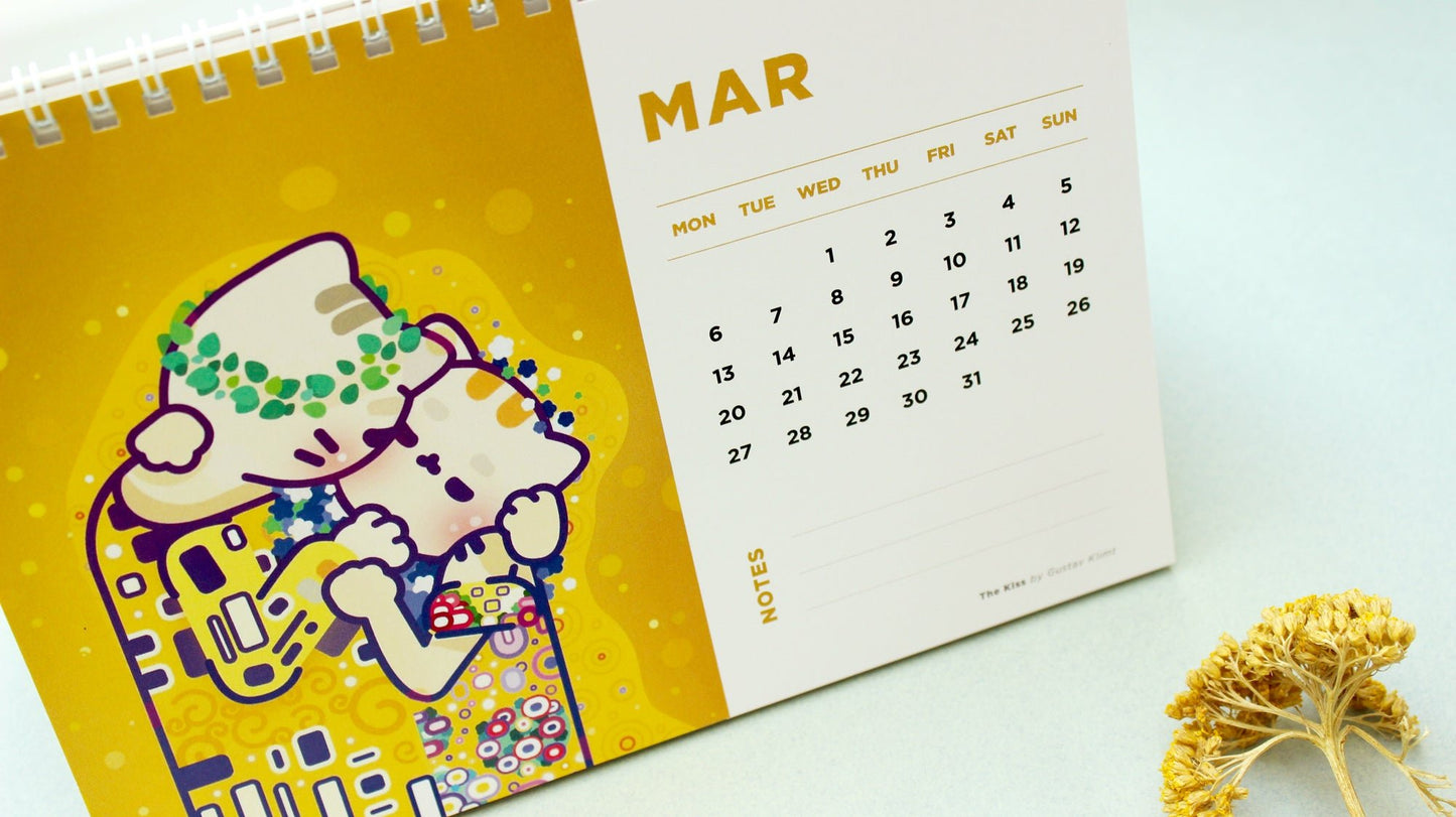 Cat Masterpieces Desk Calendar 2024