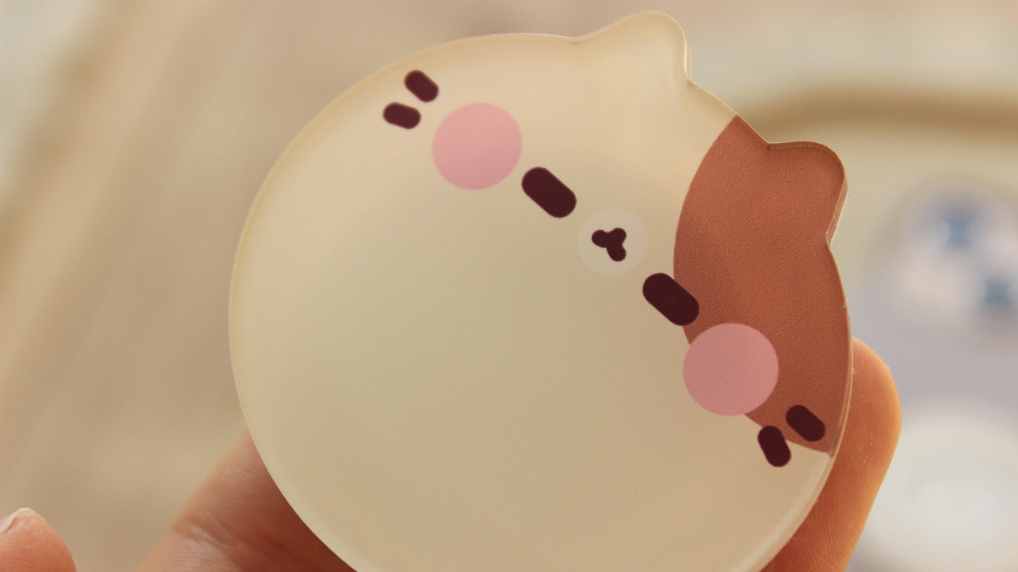 Chubby Beige Cat Phone Charm