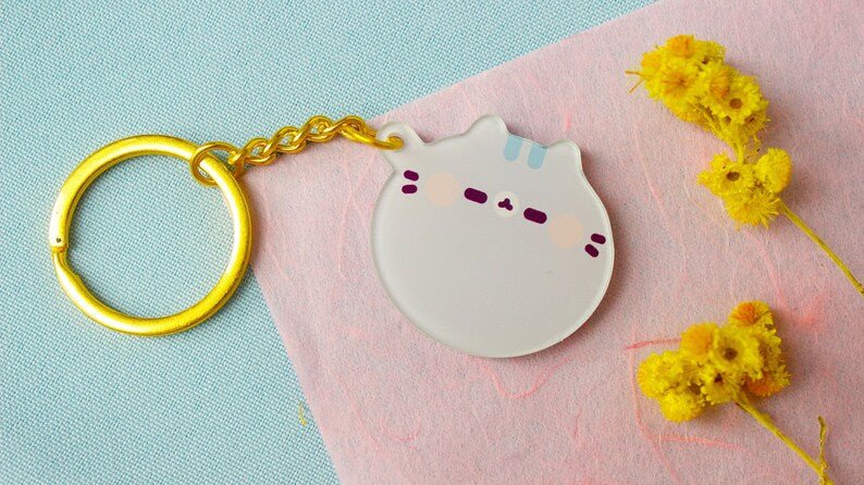 Grey Cat Keychain | Neko Charm | Key Accessories - vivianevalenta