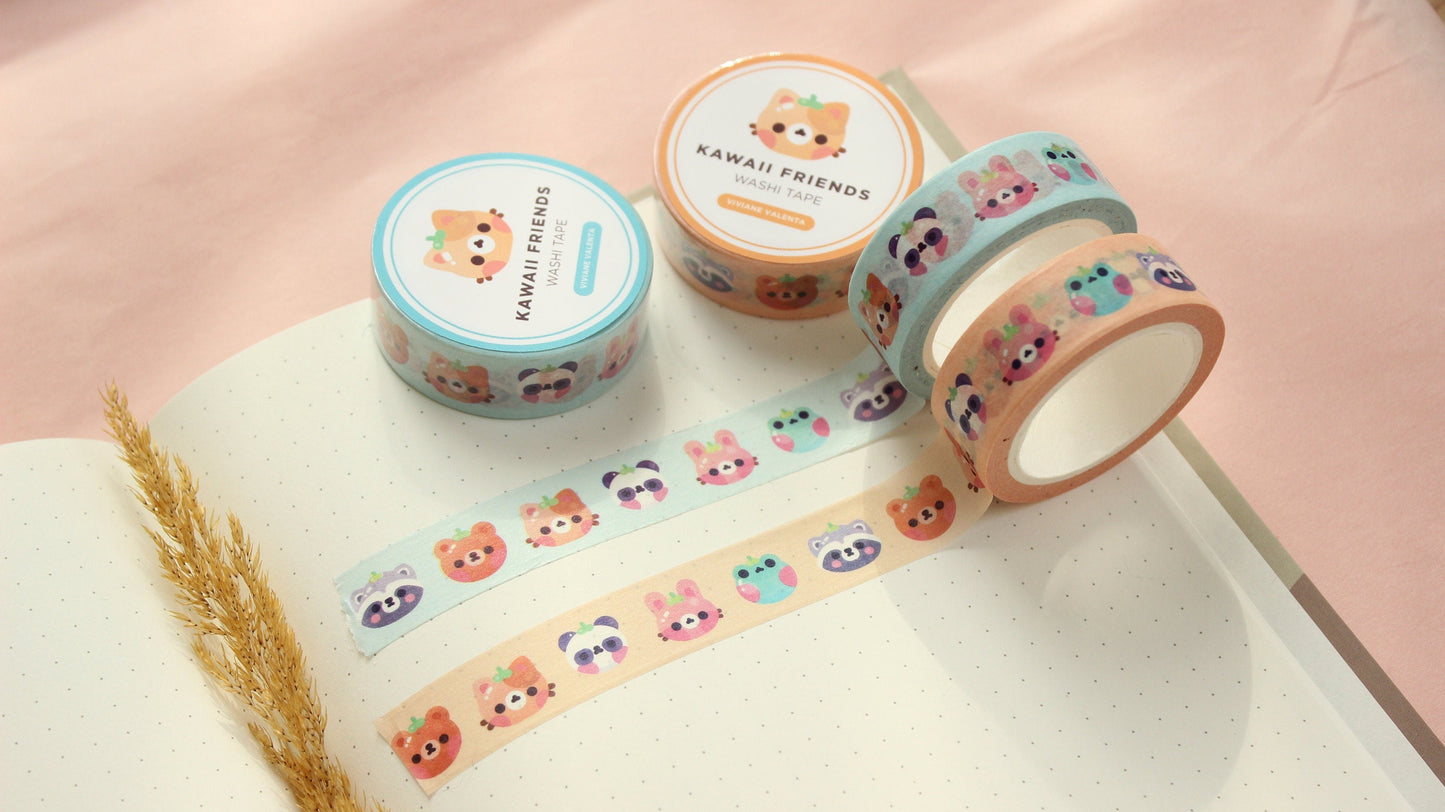 Kawaii Animals Washi Tape| Kawaii Stationary | Cute Washi Tape - vivianevalenta