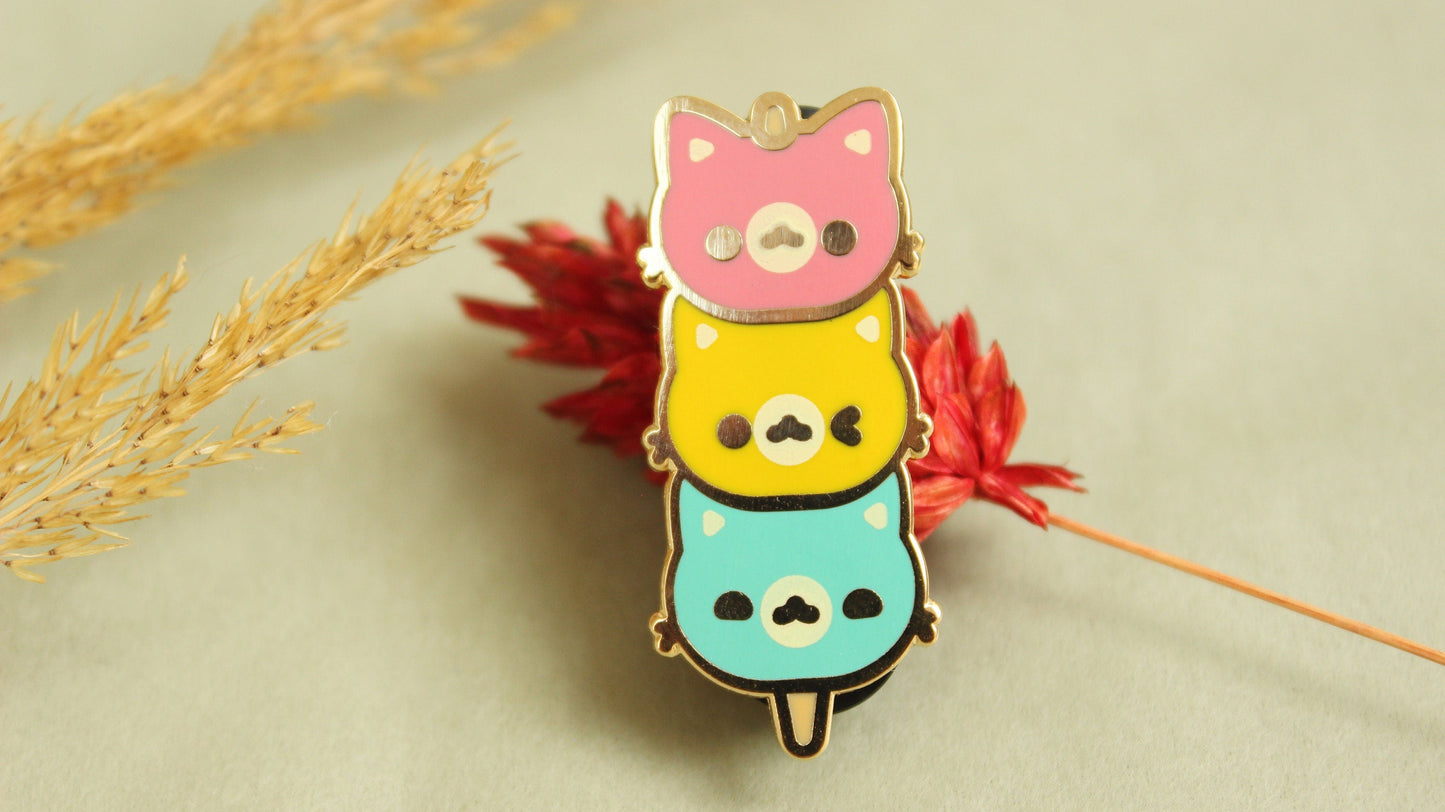 Kawaii Dango Cat Enamel Hard Pins - vivianevalenta