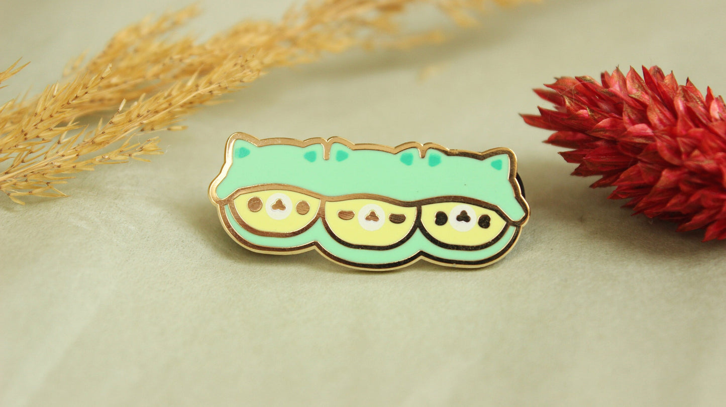 Kawaii Edamame Cat Enamel Hard Pins - vivianevalenta