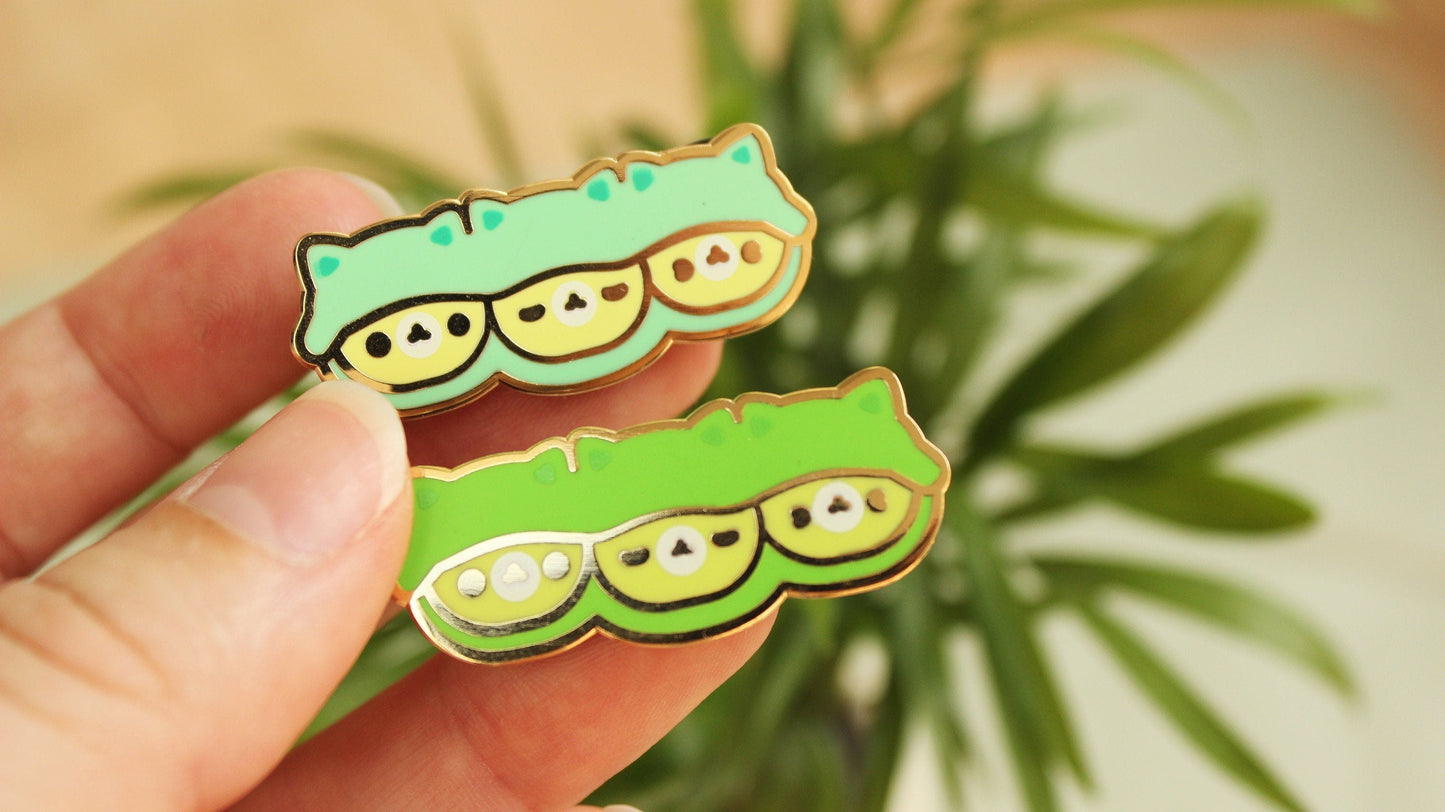 Kawaii Edamame Cat Enamel Hard Pins - vivianevalenta