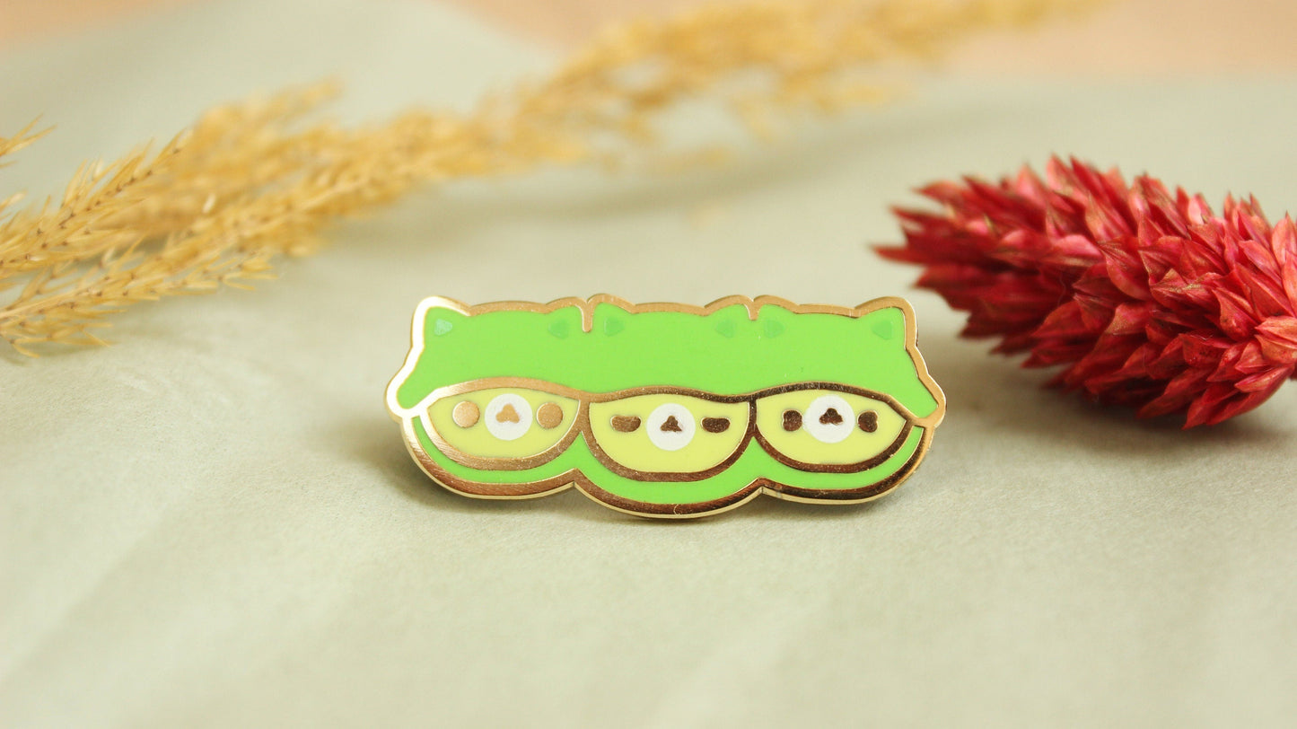 Kawaii Edamame Cat Enamel Hard Pins - vivianevalenta