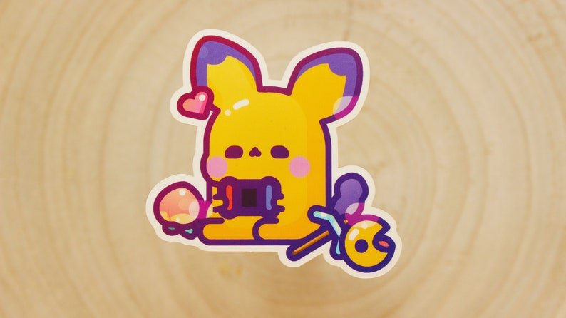 Kawaii Gaming Pichu Sticker | High Quality, Matte | Waterproof Sticker - vivianevalenta