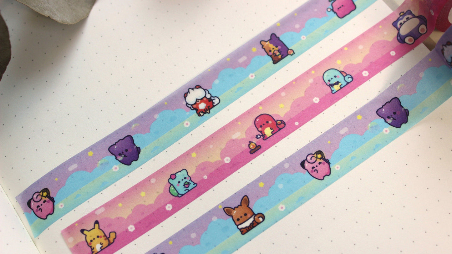 Kawaii Mob Washi Tape | Kawaii Stationary | Cute Washi Tape - vivianevalenta