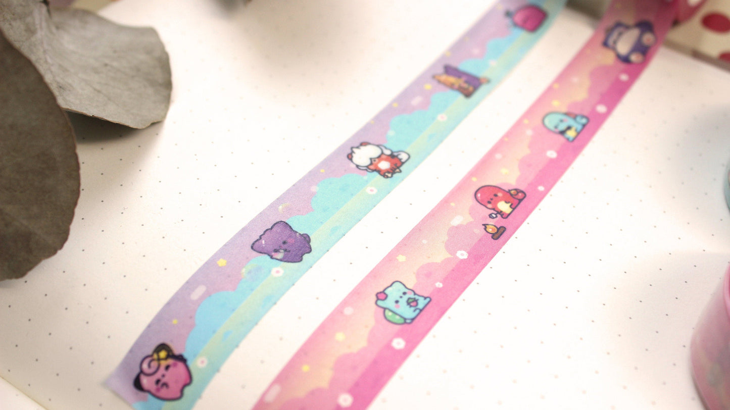 Kawaii Mob Washi Tape | Kawaii Stationary | Cute Washi Tape - vivianevalenta