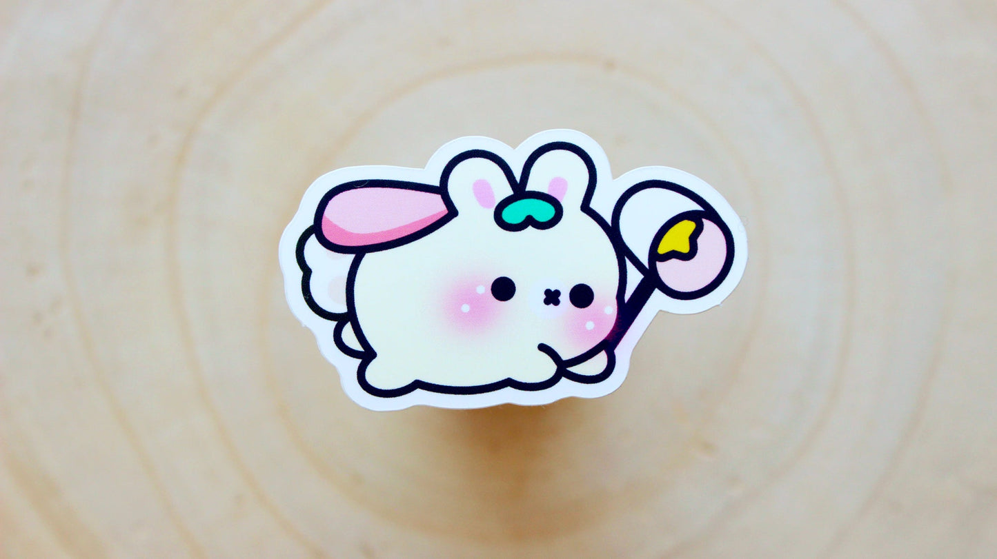 Kawaii Star-catcher Bunny Sticker | High Quality, Matte | Waterproof Sticker - vivianevalenta