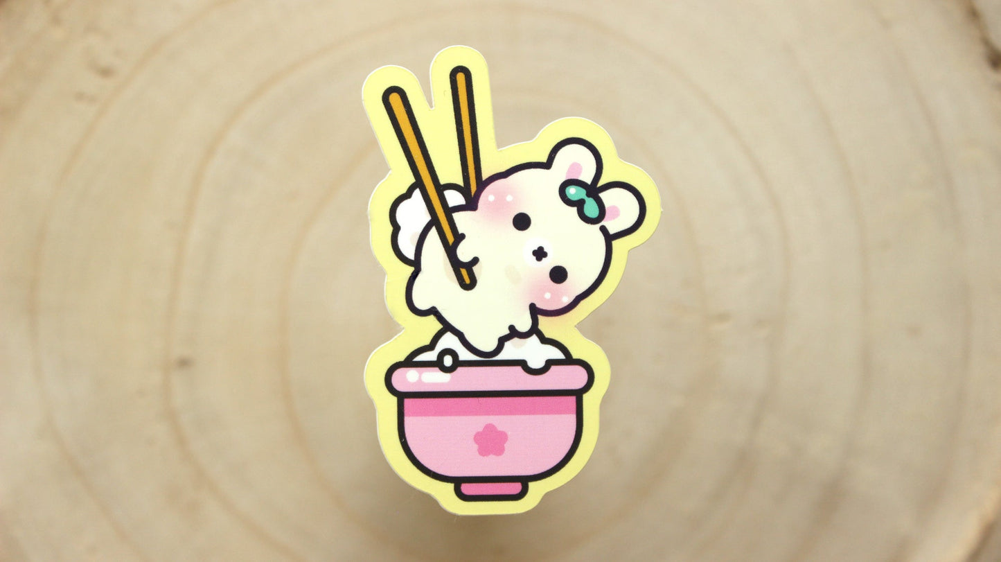 Ramen Bunny Sticker | High Quality, Matte | Waterproof Sticker - vivianevalenta