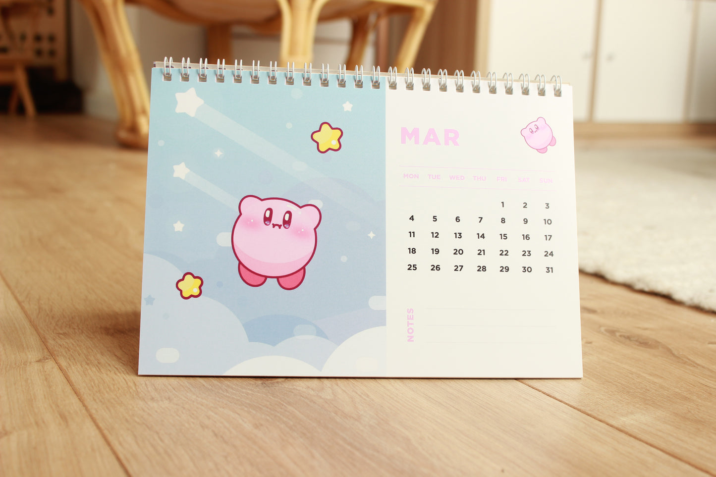 Fluff Ball Desk Calendar 2024