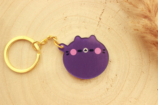 Purple Cat Keychain