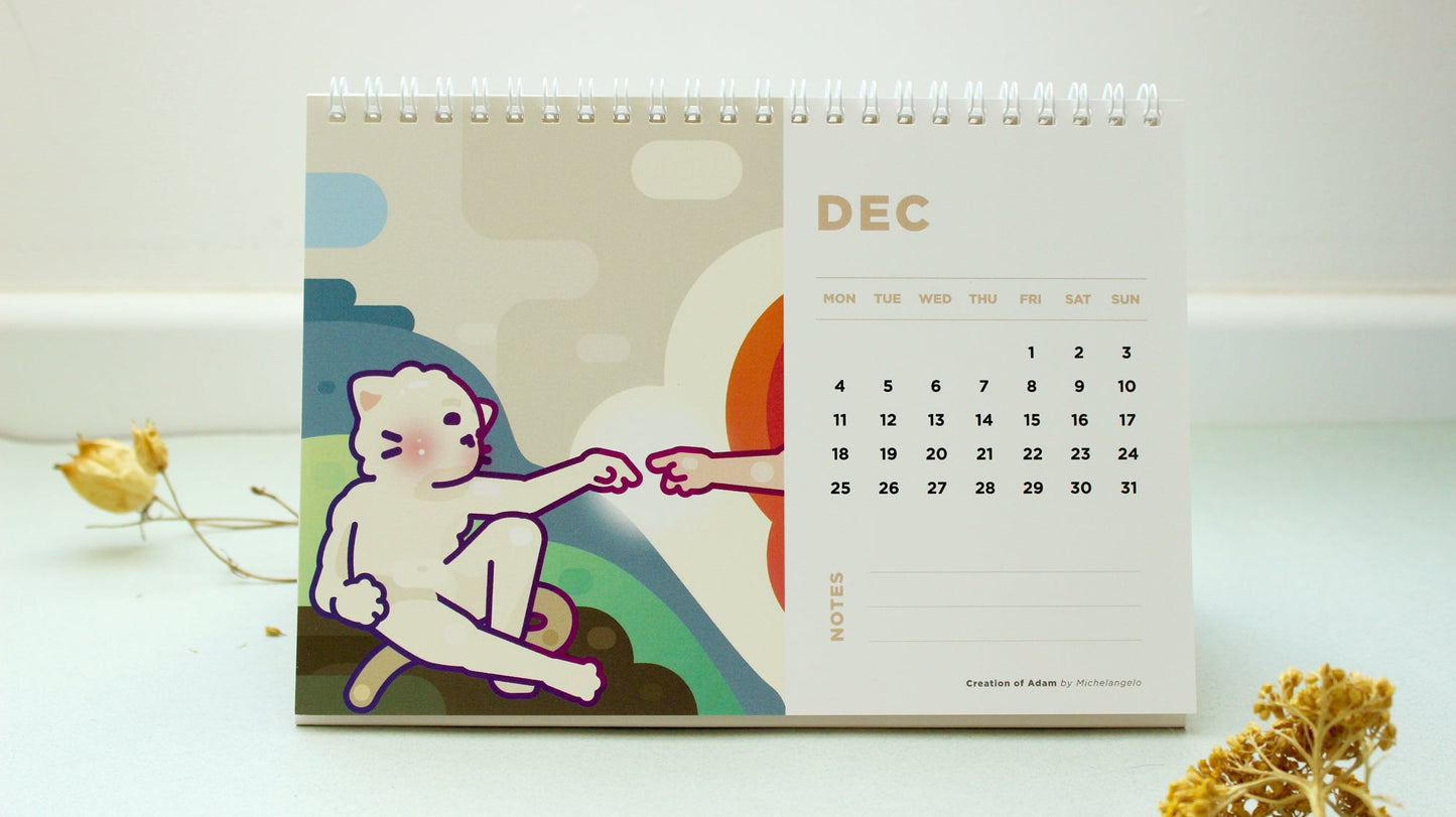 Cat Masterpieces Desk Calendar 2024