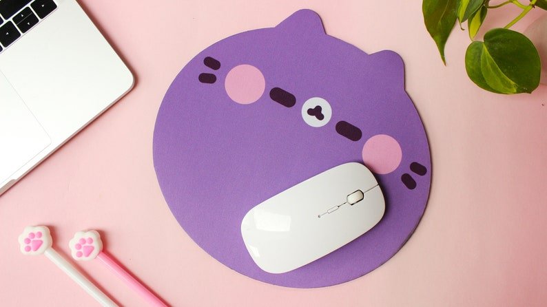 Purple Neko Mouse Pad