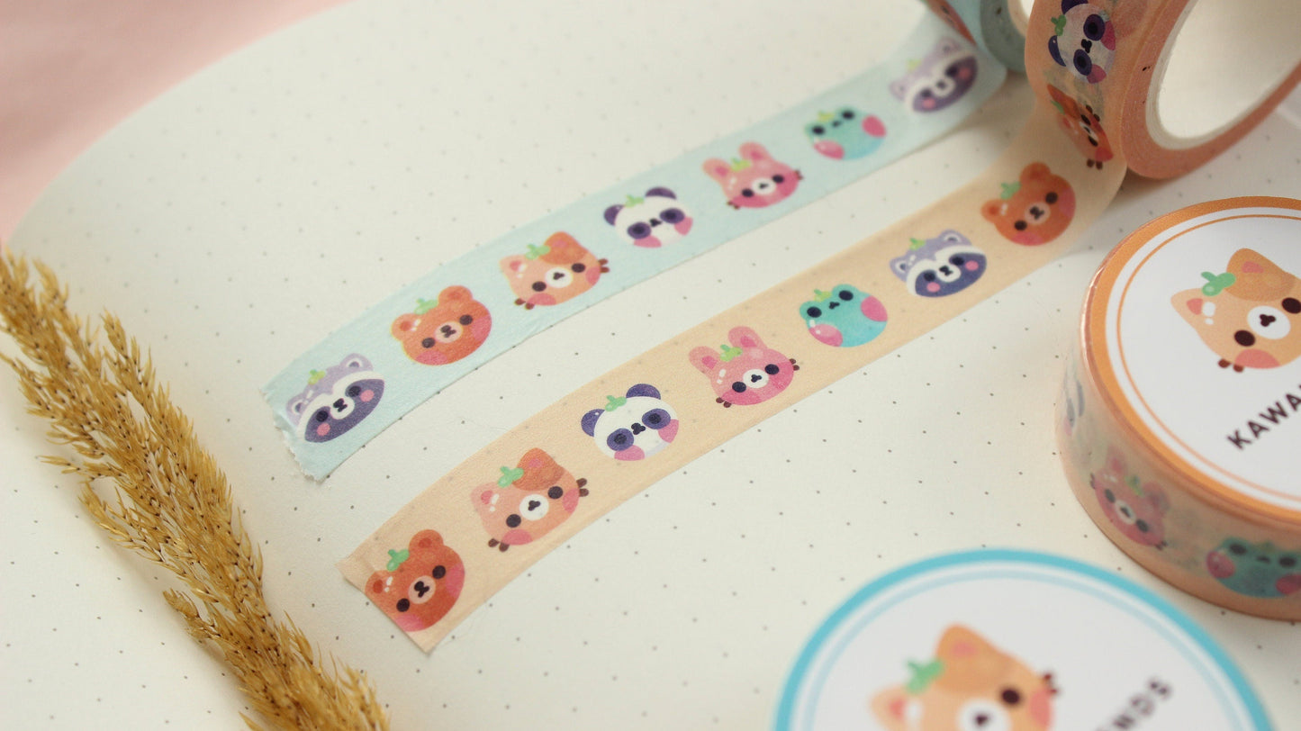 Kawaii Animals Washi Tape| Kawaii Stationary | Cute Washi Tape - vivianevalenta