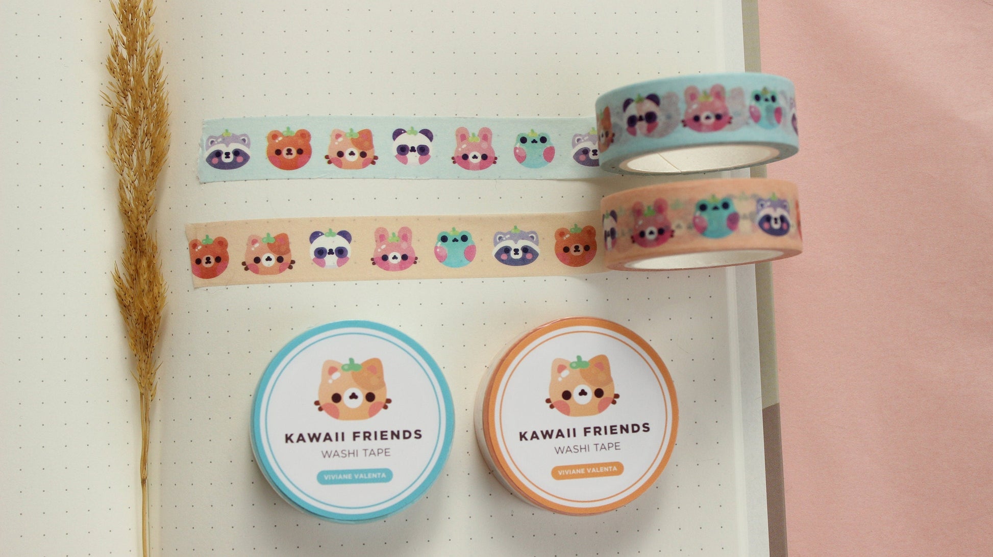 Kawaii Animals Washi Tape| Kawaii Stationary | Cute Washi Tape - vivianevalenta