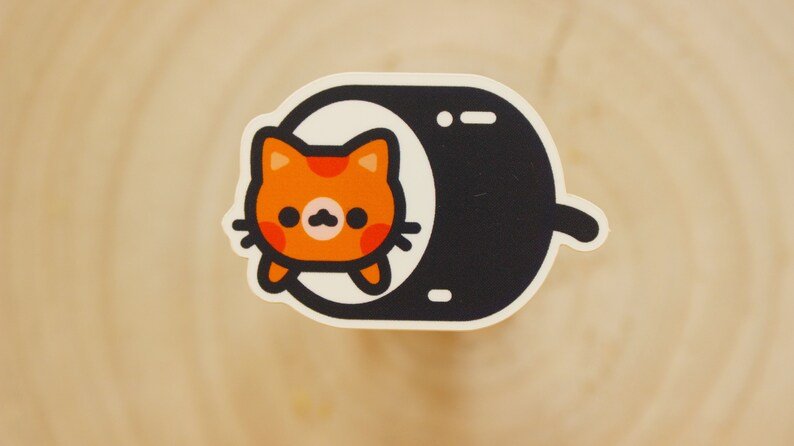 Kawaii Maki Sushi Neko Sticker | High Quality, Matte | Waterproof Sticker - vivianevalenta