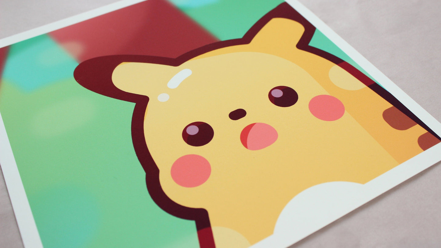 Kawaii Poke Meme Art Print | Archival Matte Artprint | Cute Japanese anime character - vivianevalenta