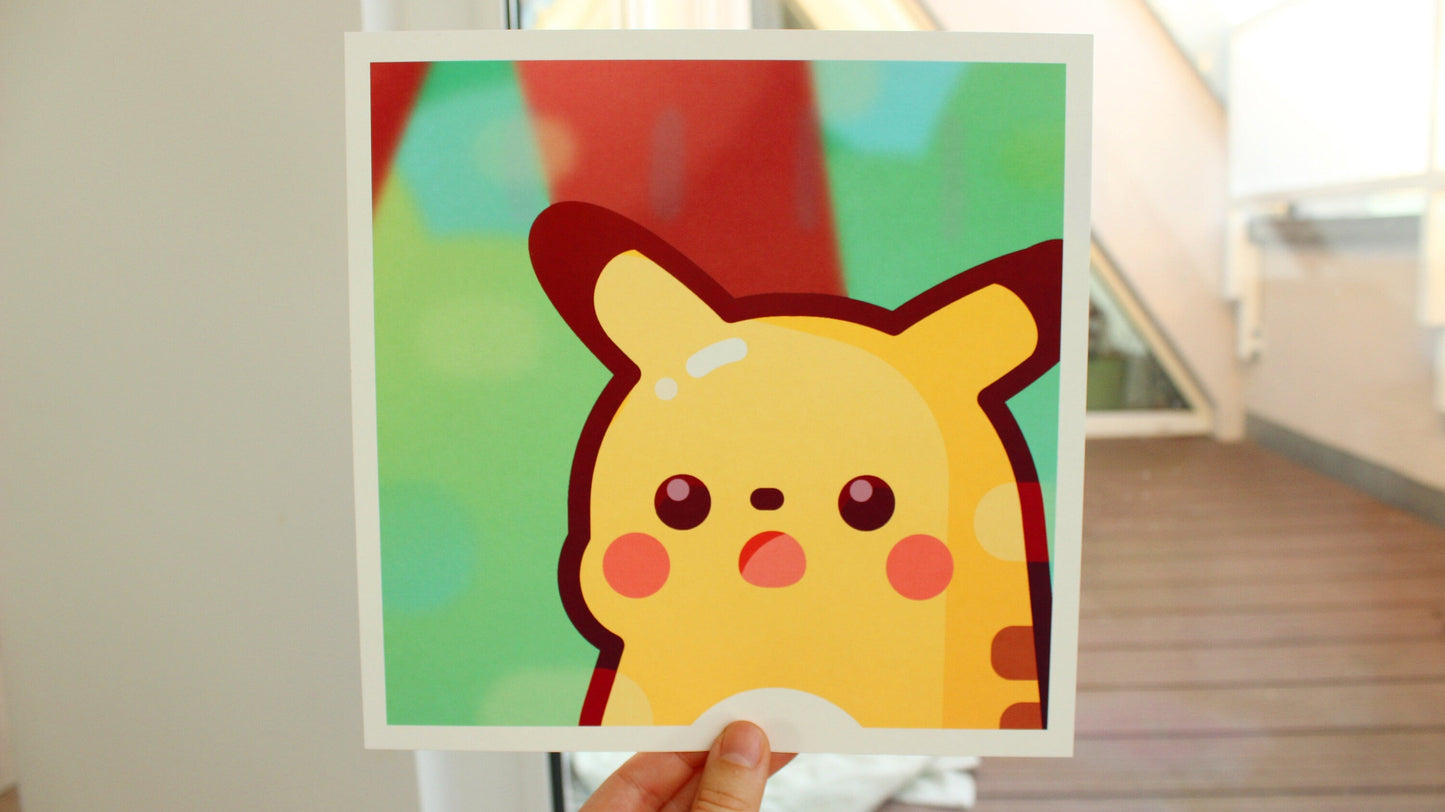 Kawaii Poke Meme Art Print | Archival Matte Artprint | Cute Japanese anime character - vivianevalenta
