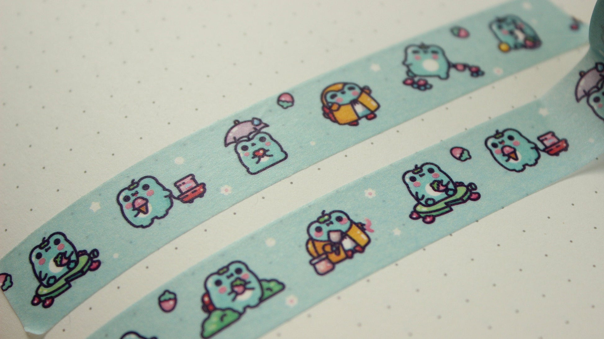 Kero's Day Out Frog Washi Tape | Kawaii Stationary | Cute Washi Tape - vivianevalenta