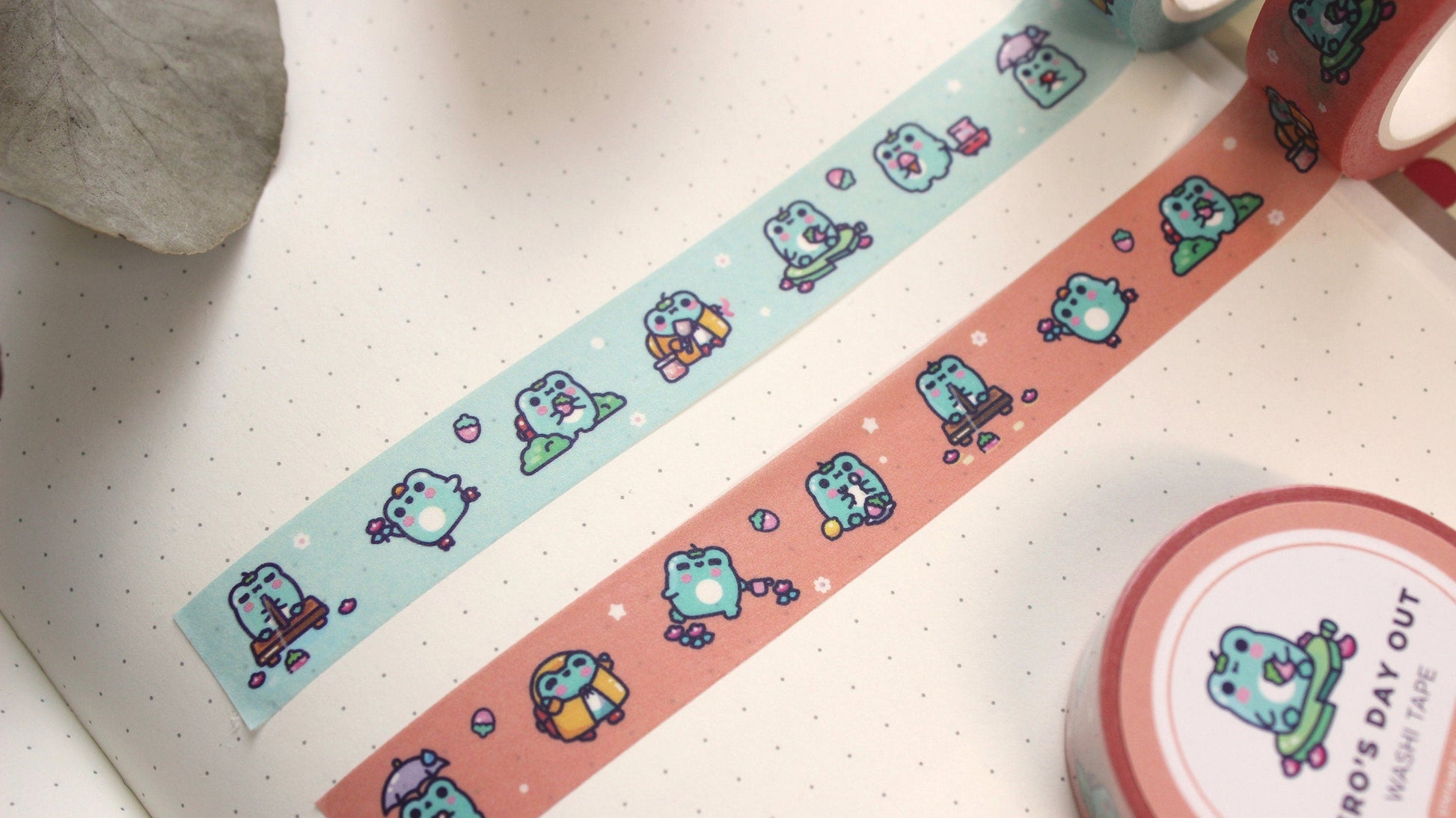 Kero's Day Out Frog Washi Tape | Kawaii Stationary | Cute Washi Tape - vivianevalenta