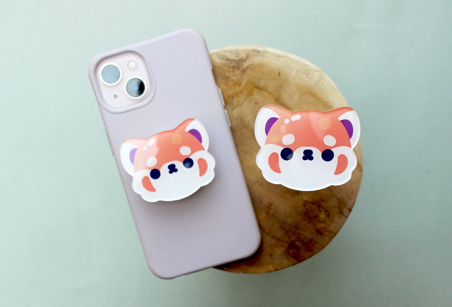 Red Panda Phone Charm Grip for your Phone | Raccoon Phone Holder - vivianevalenta