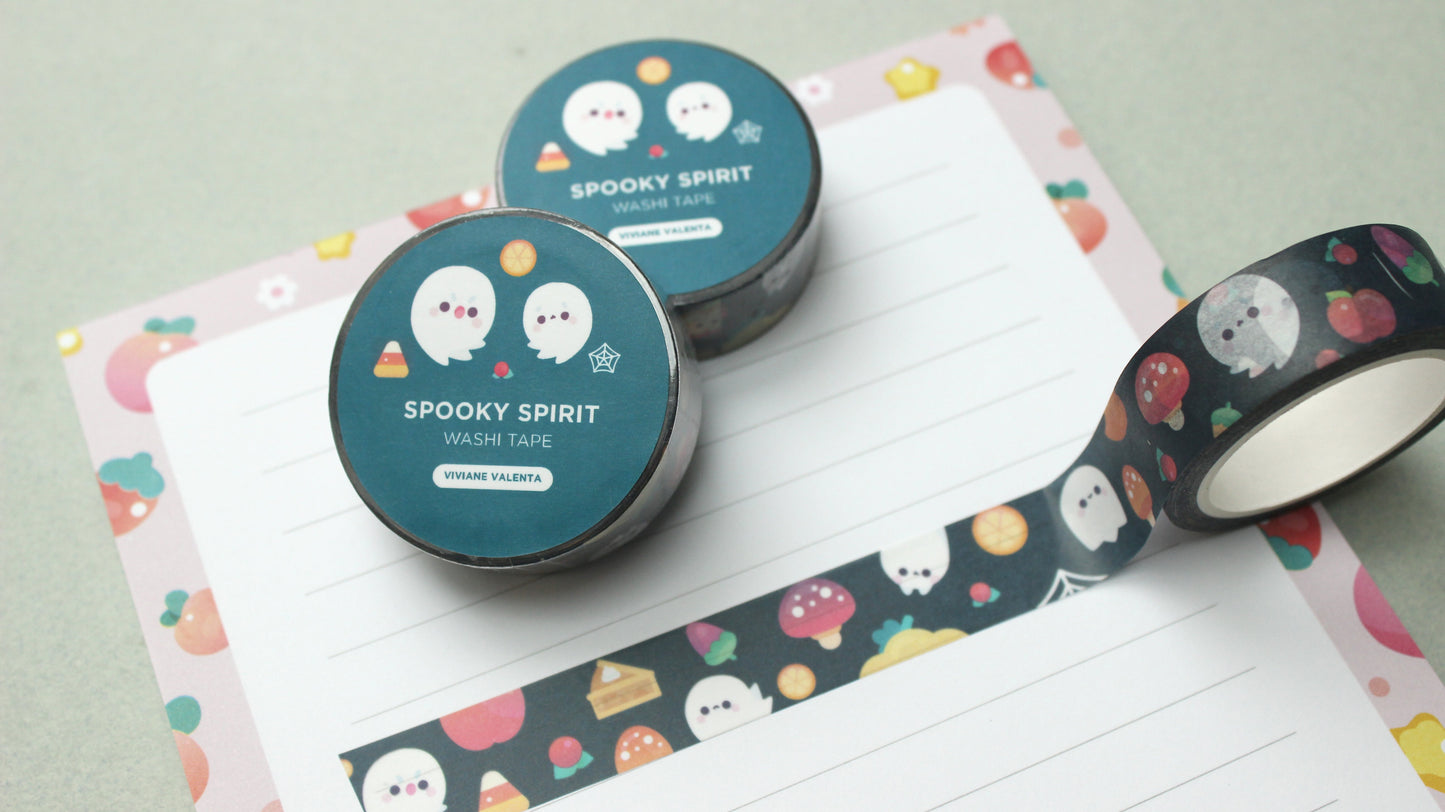 Spooky Spirit Washi Tape | Kawaii Stationary | Cute Washi Tape - vivianevalenta
