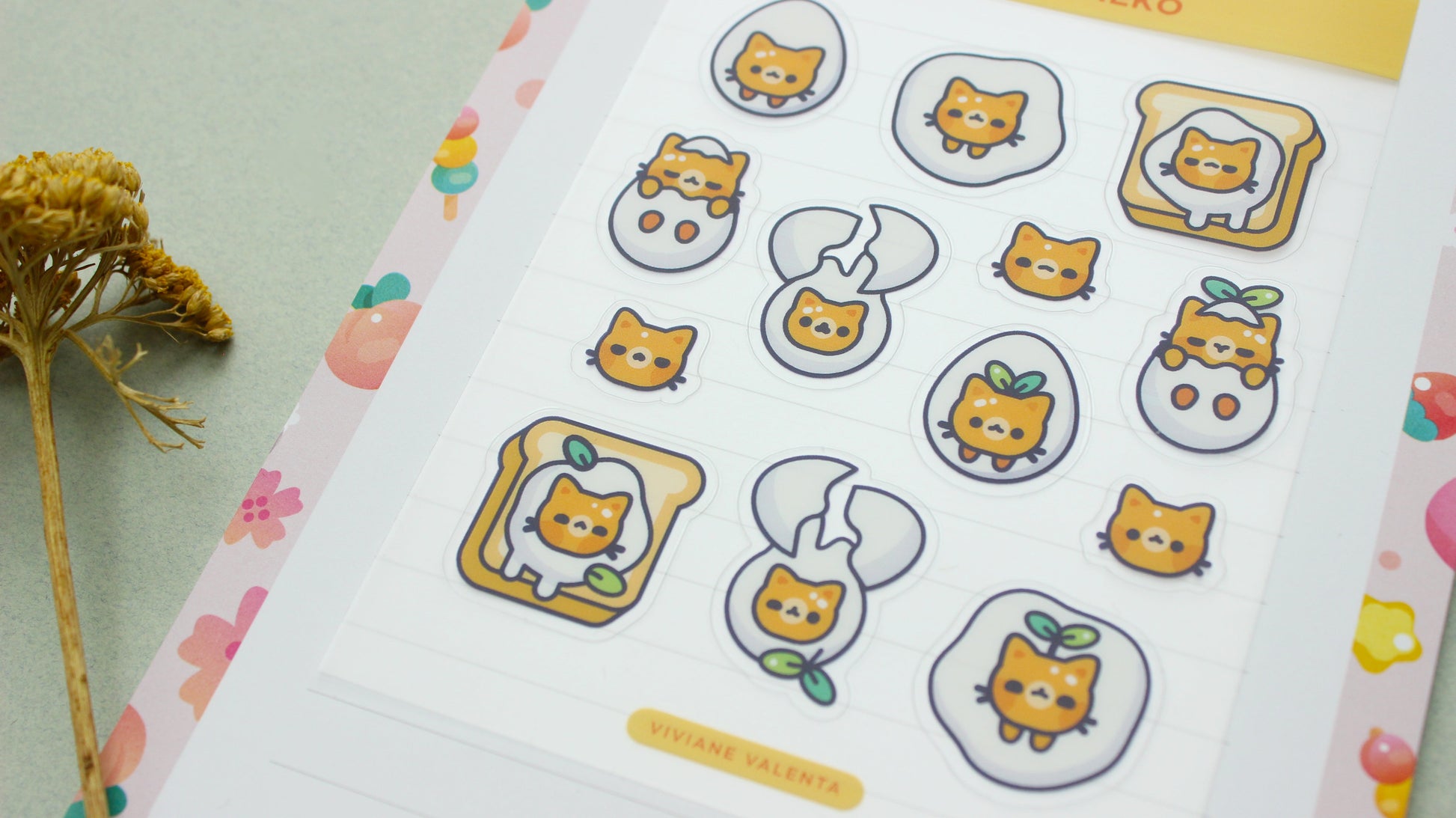 Tamago Neko Sticker Sheet | Japanese cute stickers | Journal Stickers, Planner Stickers - vivianevalenta